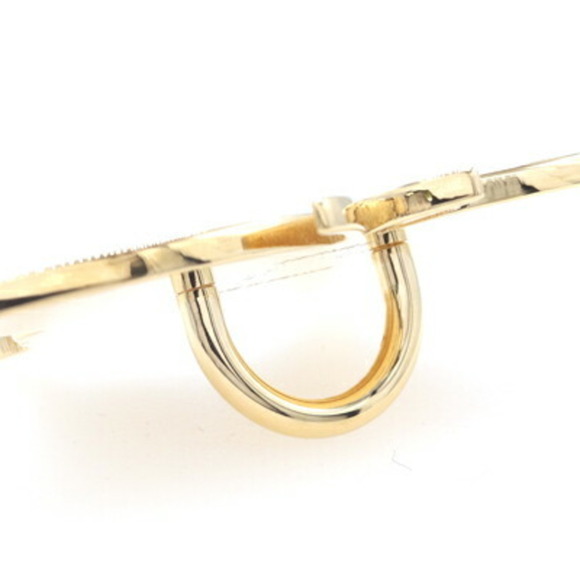 Hermès Papillon Scarf Ring H603642S Champagne Gold Marine Permabrass Twilly w... - Picture 3 of 6